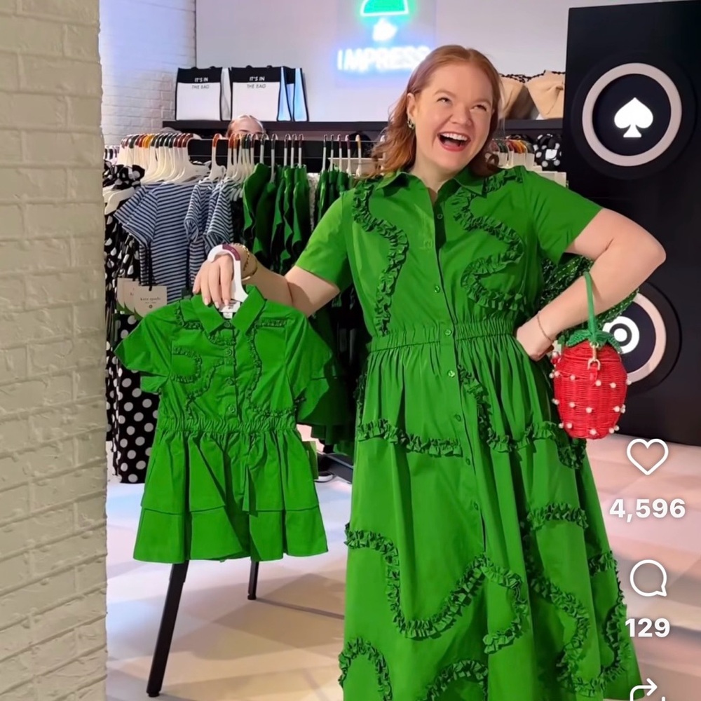 Kate Spade X Target Collab Green Ruffle Shirt Dress - Women